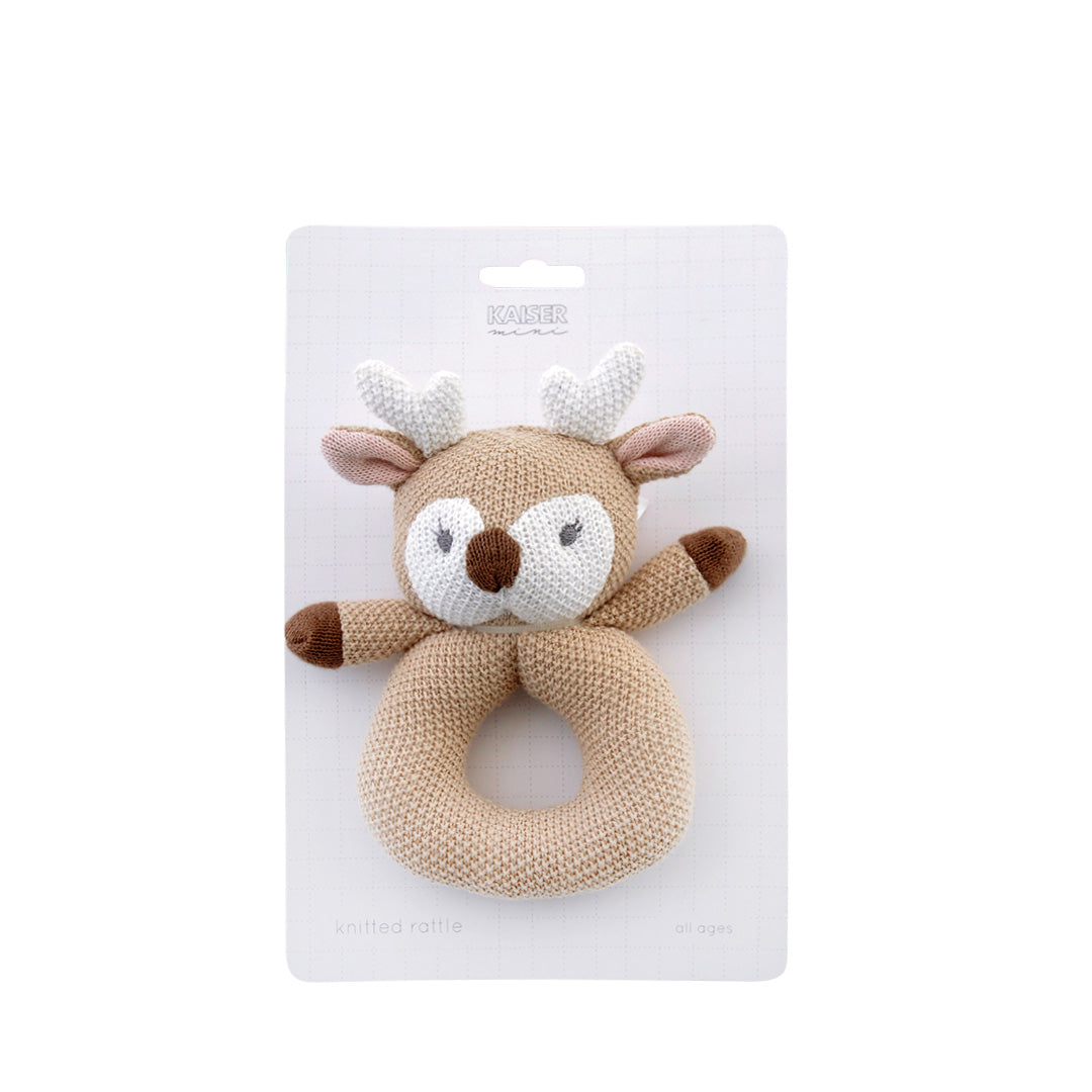 Knitted Baby Rattles - Deer